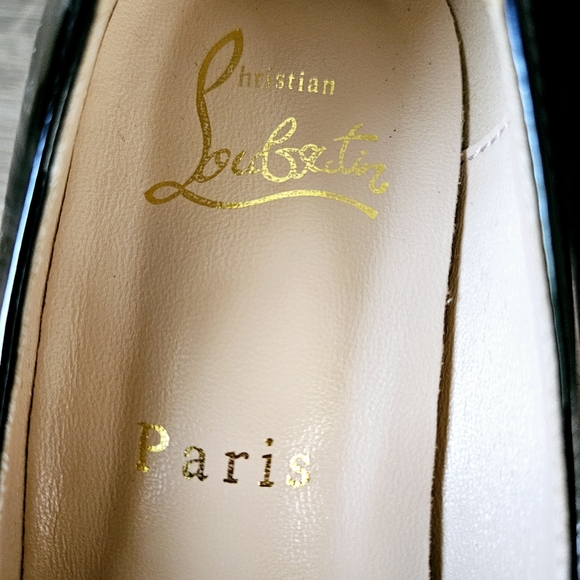 Christian LouBoutin Kate Pumps Patent calf leather Black Size 38 Fits 7-7.5 US - Picture 5 of 16